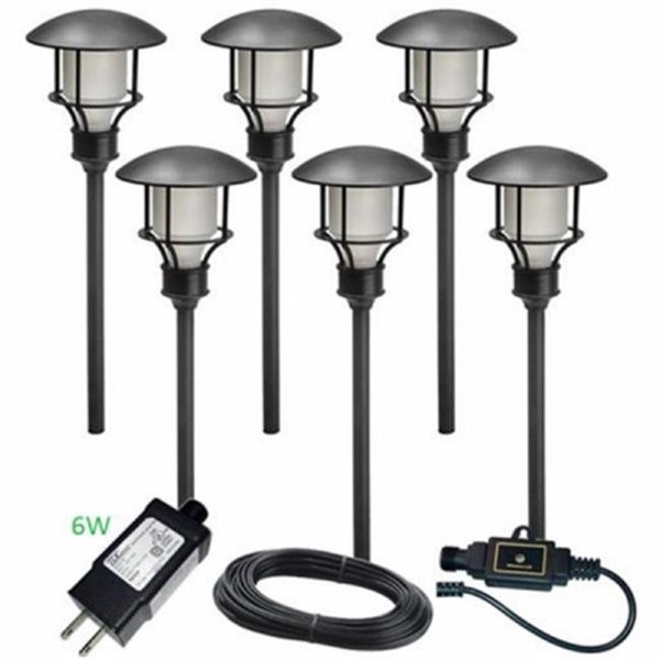 Sterno Home Sterno Home 241410 0.9W Warm White Plastic LED Path Light Set; Black with Frosted Plastic Lens - 6 Piece 241410